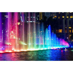 Fuente de Agua Musical para Exteriores Horticlub con Espectáculo de Luces LED, Sistema Multimedia Grande para Decoración de Parques y Jardines, Acero Inoxidable Moderno - Product Image 1