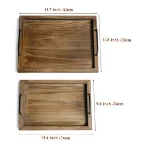 Plateau de luxe en bois pour articles de toilette, plateau de service buffet en bois naturel, plateau décoratif en bois pour la décoration intérieure, sûr, Zahid Exports - Product Image 2
