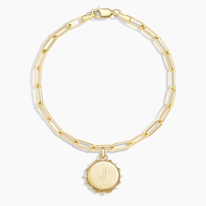 Collier avec pendentif en diamant sur chaîne trombone gravé avec initiales - Product Image 1