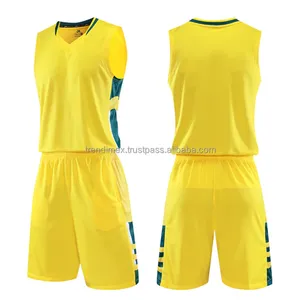 Nouveaux uniformes de basket-ball imprimés en polyester réversible personnalisés de grande taille ensembles de basket-ball sublimés en maille de sport - Product Image 1