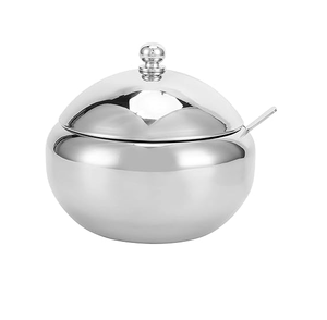 Stainless Steel <b>Spice</b> And Herb Bowl <b>Jar</b> Sugar Pots and Cream Pot Set with Spoon for Tabletop Decor - Product Image 2