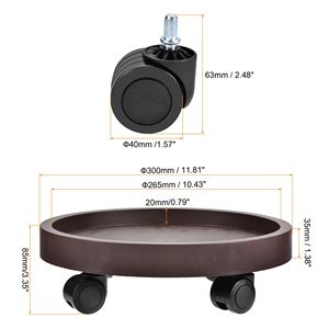 Paquete de 8 Soportes Rodantes para Plantas de Alta Resistencia de 12.2 Pulgadas, Color Marrón, para Interiores y Exteriores, con Ruedas para Macetas, Flores y Jardineras - Product Image 3