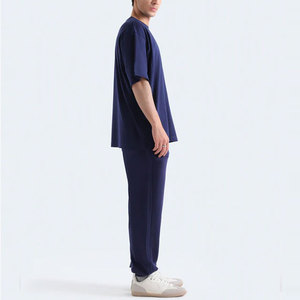 T-shirt léger uni pour homme, col tombant, décontracté, respirant, séchage rapide, pour l'extérieur, streetwear - Product Image 4