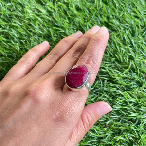 Handmade 925 Sterling Silver <strong>Ruby</strong> Gemstone Ring Women's Fine Jewelry Elegant <strong>Ruby</strong> <strong>Stone</strong> Silver Ring Luxury Woman Rings - Product Image 3