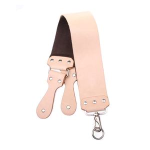 Straight Razor Leather Strop Hanging Strap Black Cowhide for Blade Sharpening Canvas Backing Heavy Duty Brass <b>Hook</b> - Product Image 3