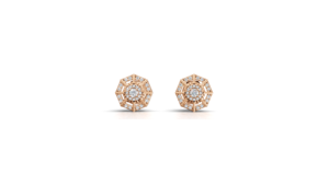 Pendientes Aarinya Stella con Diamantes de Laboratorio, Diseño Octagonal Geométrico con Halo, Diamantes Cultivados en Laboratorio, Oro de 18K, Estilo Art Deco - Product Image 3