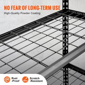 Scaffale Metallico a 5 Ripiani Regolabili, Capacità 900 Kg, Organizzatore per Garage, Nero, 91 cm di Lunghezza - Product Image 3