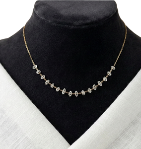 Collier de luxe en diamant DEF couleur VS clarté VVS, or massif 14K 18K, bijoux minimalistes en cristal superposés, collier ras du cou de mariée - Product Image 6