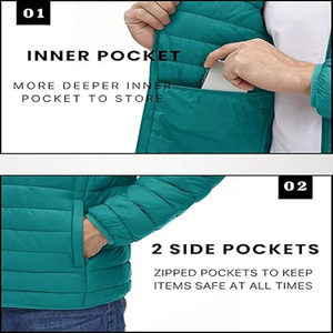 Nouvelle veste à bulles pour homme, nouveau design, grande taille, manches longues, veste matelassée en duvet pour homme - Product Image 3