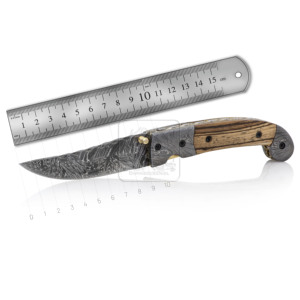 Handmade Damascus Steel Folding Knife DD-FK-523 Zebra Wood Handle 180mm Overall Length Hot Selling Outdoor Survival Hunting - Product Image 2