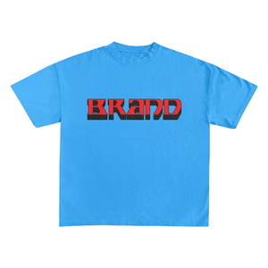 T-shirt Ringer en Coton Premium 240 GSM Blanc avec Bordure Contrastante Bleu Ciel, Impression Graphique DTG, Logo Personnalisé, Streetwear - Product Image 3