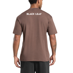 Camiseta de Algodón Marrón para Hombre con Logotipo Personalizado, Manga Corta, Cuello Redondo, Corte Regular, Ropa Casual, Logotipo Impreso en la Parte Delantera - Product Image 4
