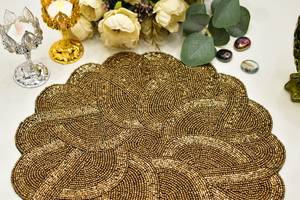 Elegant Premium <b>Beaded</b> Embroidery <b>Placemats</b> Handmade Table Setting Accessories for Dining Room Wedding Party Luxury Home Decor - Product Image 4