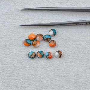 Cabochons en forme de dôme rond turquoise d'huître épineuse naturelle de qualité AAA de 5mm Meilleure vente de bijoux fins en pierres précieuses en vrac du fournisseur - Product Image 3