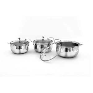 JAGDAMBA CUTLERY LIMITED 3 PCS Stainless Steel <b>Cookware</b> & Celebration Serving Set - Product Image 2