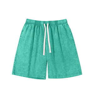 Custom Women's Cotton French Terry Hot Shorts Breathable Acid Wash <b>Drawstring</b> Closure Mid Waist Women acid wash Shorts - Product Image 4