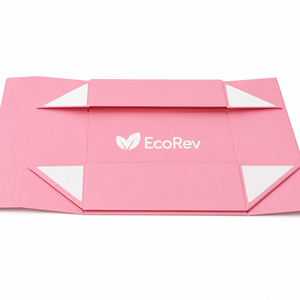 Caja de Papel Plegable Reciclable con Lazo Rosa y Logotipo Personalizado en Relieve, Laminación Mate, Protección UV, Embalaje para Regalo del Día de San Valentín - Product Image 4