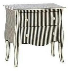 Table à tiroirs en os incrusté de la marque ILAHI, design moderne, détails en agate, rangement à trois niveaux, meuble portable pour la maison - Product Image 1