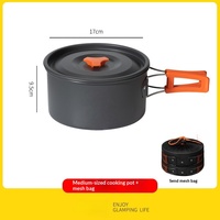 Équipement de cuisine pour le camping en plein air, équipement de pique-nique, bouilloire complète, ustensiles de cuisine, ensemble de poêles à frire, alumine, 1-3L, cuisinière à gaz