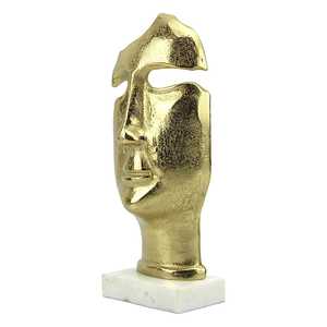 Jaffs Exports JE2127 33.5cm H X 12cm W X 15cm L Abstract Gold Plated Handmade Face Sculpture Contemporary Art Figurine Tabletop - Product Image 3
