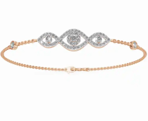 Pulsera de Cadena con Diamantes Triad of Glance Halo, Oro Amarillo, Rosa y Blanco de 9kt, 14kt, 18kt, 0.508 Quilates, 61 Diamantes Naturales, Joyería Fina - Product Image 1