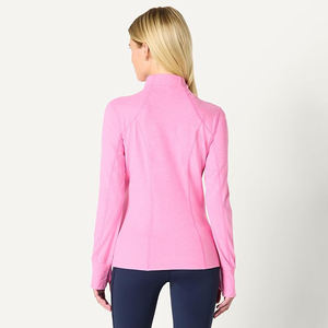 Veste de yoga pour femme, entièrement zippée, col montant, manches longues, mélange nylon-spandex, respirante, légère, pour l'entraînement et la superposition - Product Image 2