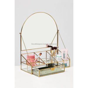 Caja de cristal de lujo para mujer, soporte y organizador de herramientas de maquillaje, caja de cristal, vajilla decorativa, caja de regalo cosmética - Product Image 6