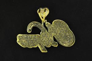 Colgante de Lujo Personalizado con Nombre en Moissanita, Corazón y Letra Inicial de Dos Capas Estilo HipHop, Plata de Ley 925 Bañada en Rodio/Oro - Product Image 6