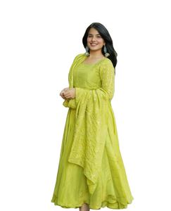 Calidad original Premium Chinon calidad de exportación Telas Chinon Digital Impreso Venta al por mayor Kurtis con diferentes mangas - Product Image 1