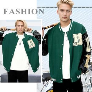 เสื้อแจ็คเก็ตเลตเตอร์แมนลำลองสไตล์สตรีทแวร์สำหรับผู้ชาย พร้อมลายปักทีมแบบสั่งทำ เสื้อแจ็คเก็ตบอมเบอร์วาร์ซิตี้วินเทจสำหรับผู้ชาย - Product Image 4