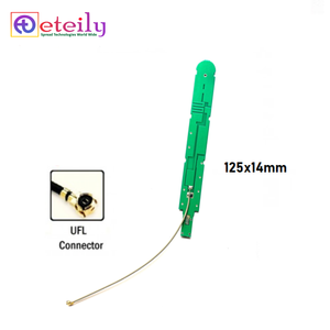 Antenne interne ETEILY 868 MHz avec PCB vert, câble de 1,13 mm (L-10CM) + connecteur UFL, gain de 6,0 dBi, bornes coudées, fabriquée en Inde - Product Image 1