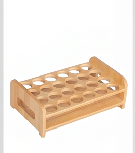 Étagère de rangement rectangulaire en bambou à un seul niveau, empilable, design minimaliste pour le rangement des articles de salle de bain - Product Image 1