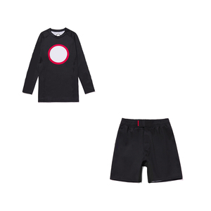 Maillot de bain à manches longues pour homme, noir, protection UV UPF50+, séchage rapide, coupe compressive extensible, pour la plage, les sports nautiques et le surf - Product Image 2