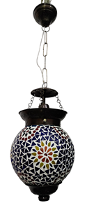 Lámpara de Mosaico de Vidrio Marroquí con Acabado en Metales Delicados, Hecha a Mano, Portátil, Decoración para Navidad, Bodas y Hogar, DMO-014 - Product Image 2