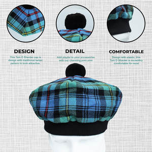Sombrero Tradicional Escocés Tam o' Shanter con Pompón, Gorro de Lana Acrílica del Clan de las Tierras Altas, Venta al Por Mayor - Product Image 4