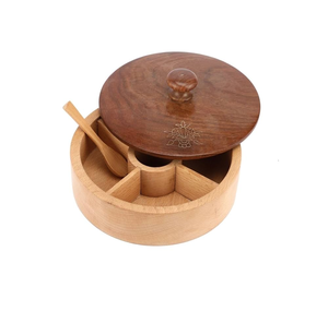 Wood Spice <b>Box</b> Multiple Sections for Storing Kitchen Spices <b>Herbs</b> Seasonings <b>Box</b> Resistant Hand Wash Only Spice <b>Box</b> - Product Image 1