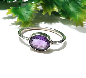 Natural Amethyst Gemstone Ring, Solid 925 Sterling Silver Rings: Handmade Statement Ring For Men & Women - Product Image 5
