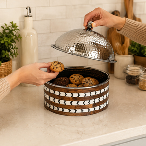 Mother of Pearl Inlay Serving Casserole | Wooden Stainless Steel Hotpot Food Warmer with Lid Luxury Cookware Set for Dining <b>Gift</b> - Product Image 2