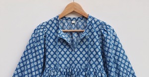 Boho Indigo Hand Block Print Women Cotton Top Handmade Ethnic <b>Tunic</b> Supplier - Product Image 3