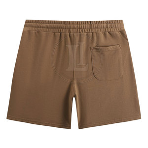 Shorts en toile classiques pour hommes, taille mi-haute, 100 % coton tricoté, couleur unie, respirant, léger et confortable pour l'exercice et les loisirs - Product Image 2