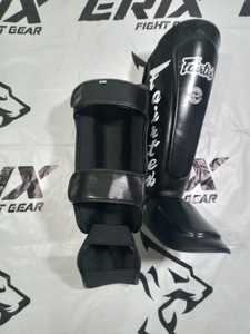 Protège-tibias de boxe professionnelle, Muay Thai, Kickboxing, protection du cou-de-pied, protection professionnelle en cuir avec cadre en acier et fermeture auto-agrippante - Product Image 3