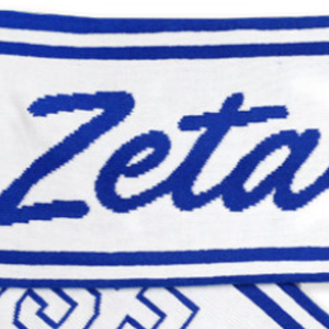 Bufanda de Punto Zeta Phi Beta ZPB Azul y Blanca, Bufanda de Invierno para Fraternidad y Hermandad, Cálida, Elegante, de Acrílico, Accesorio de Moda - Product Image 5