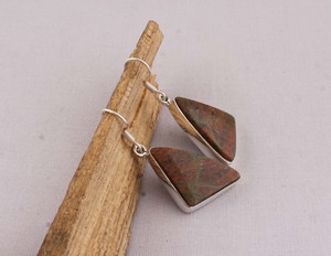 Handmade Jasper <b>Earrings</b> 925 <b>Sterling</b> <b>Silver</b> Vintage Bohemian Style Natural Stone <b>Dangle</b> <b>Earrings</b> 2026 Trending Unique Pattern - Product Image 4