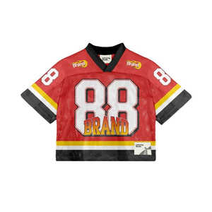 Retro Soccer <b>Crop</b> Jersey Women <b>Red</b> Vintage Varsity Polo Style Athletic Fashion <b>Top</b> - Product Image 5