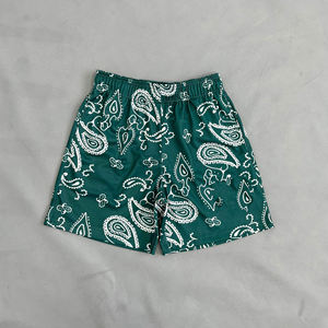 Pantalones Cortos Deportivos Casuales de Baloncesto, de Lona Transpirable, Teñido Liso, con Estampado de Flor de Cachemira, de Cintura Media, Estilo Americano Novedoso - Product Image 3