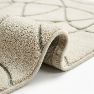 Tapis en laine fait main tufté ivoire sauge, motif abstrait pierre, tapis de luxe moderne sur mesure, décoration intérieure bio, fourni directement par l'usine - Product Image 3
