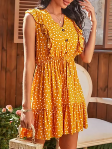 Robe longue d'été en mousseline pour femme, à manches courtes, imprimé floral, avec décolleté en V profond et drapé, taille unique, style décontracté - Product Image 5