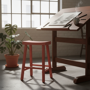 เก้าอี้บาร์ทรงสูง ไม้ยางพาราแท้ ทรงกลม ทันสมัย เรียบง่าย เฟอร์นิเจอร์บ้าน ทนทาน น้ำหนักเบา - Product Image 5