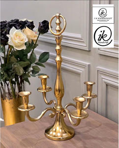 Chandelier moderne à 5 bras en métal Premium Fresh Arrival Design élégant Bougeoirs en or 2-en-1 suspendus décor de table en vrac - Product Image 4
