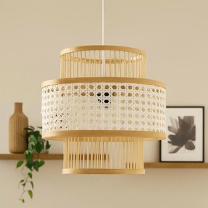 <b>Retro</b> Handcrafted Rattan Cane Webbing Pendant <b>Light</b> Shade Suitable for Living Room & Dining Table Decor From Vietnam Wholesale - Product Image 6